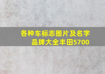 各种车标志图片及名字 品牌大全丰田5700